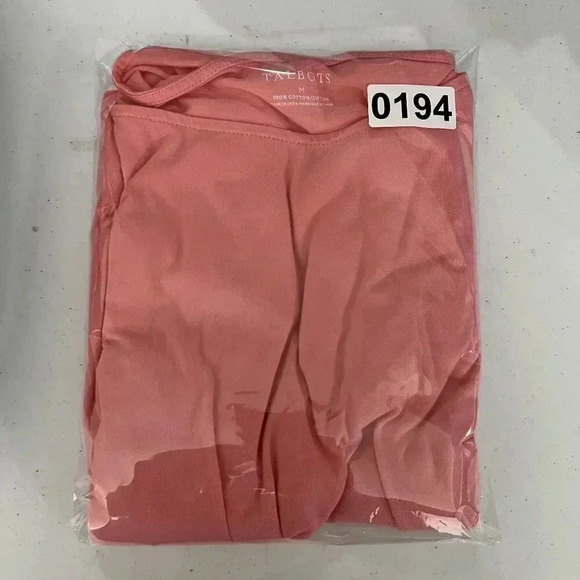 Talbots 100% cotton Size Medium 3/4 length embroidered sleeves Baby Doll Pink - Picture 11 of 11